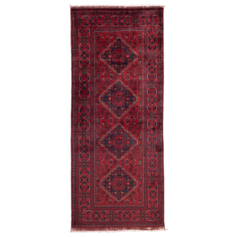 ECARPETGALLERY Hand-knotted Finest Khal Mohammadi Red Wool Rug - 2'8 x 7'