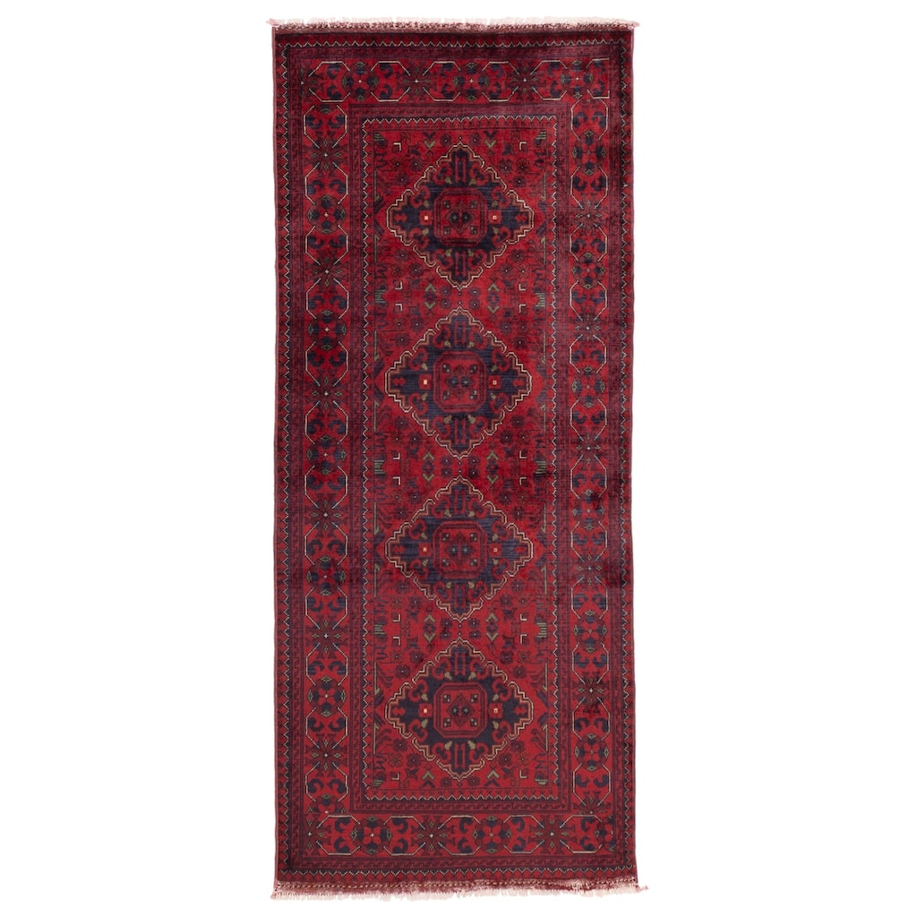 ECARPETGALLERY Hand-knotted Finest Khal Mohammadi Red Wool Rug - 2'8 x 7'