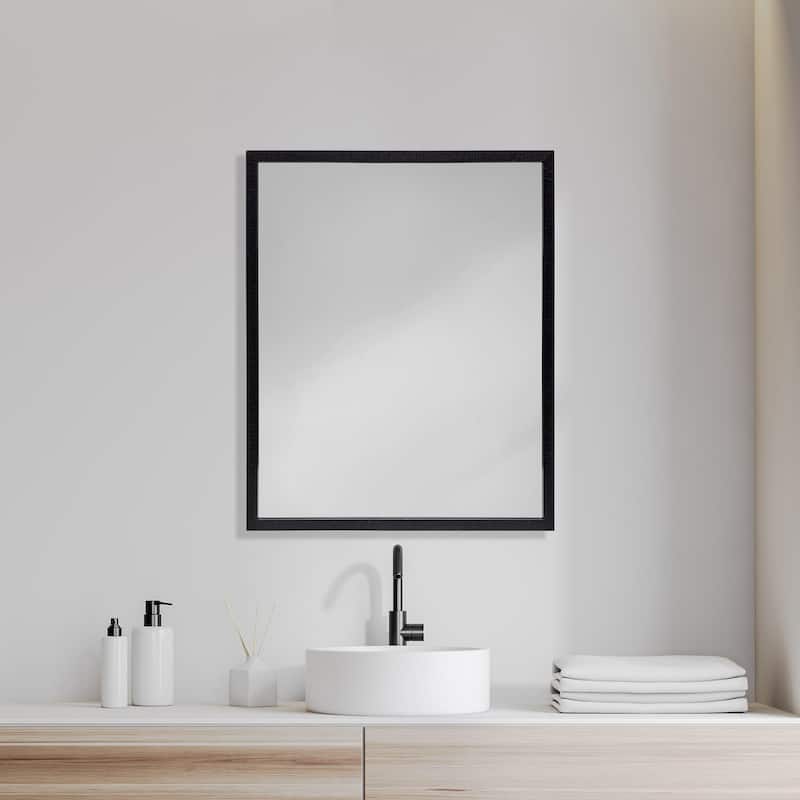 Bristol Espresso 24x30 Faux Wood Frame Bathroom Vanity Mirror - 25.5L x 1.8W x 31.5H