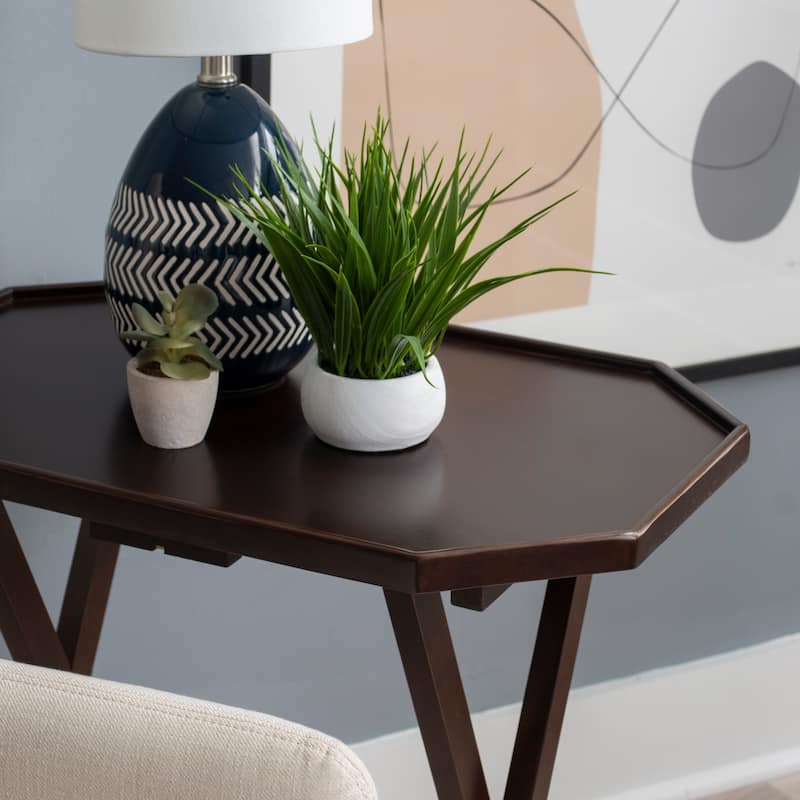 James Espresso 5-Piece Tray Table Set