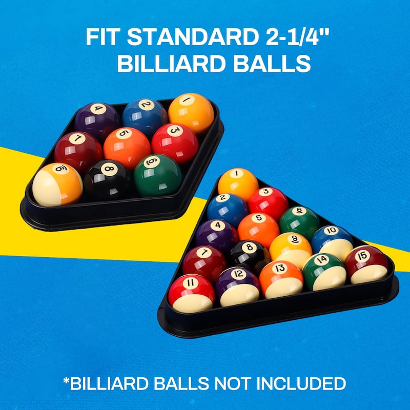 GSE™ Black Plastic Billiard 8-Ball Triangle/9-Ball Diamond Pool Ball Racks for 2-1/4" Pool Balls