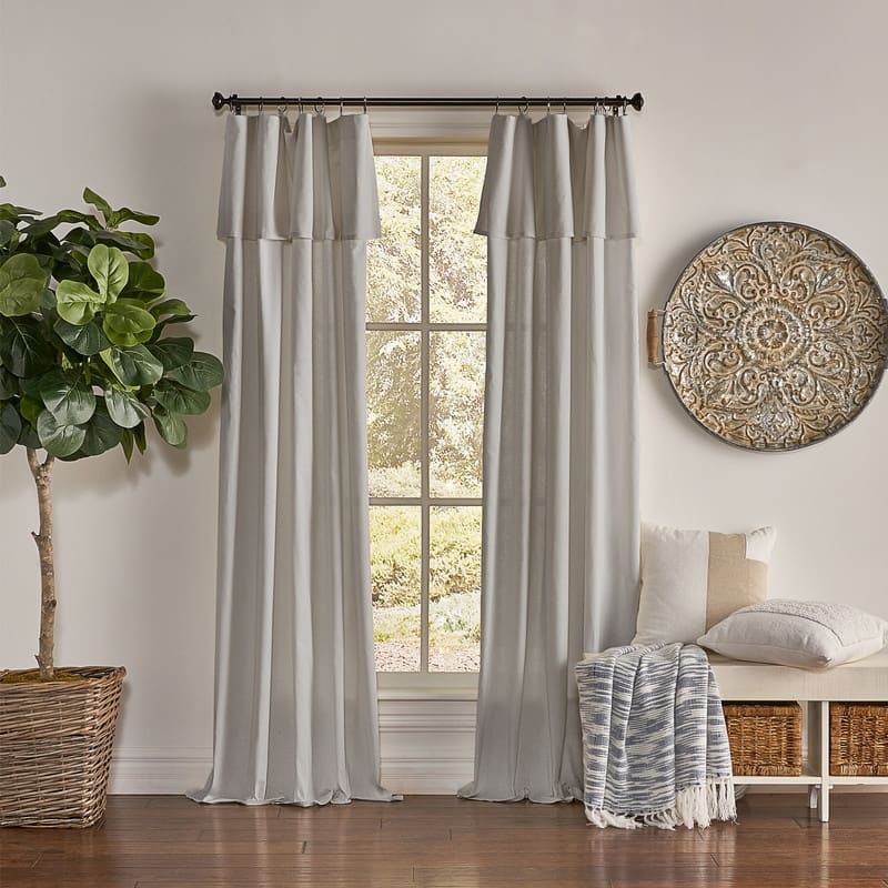 Mercantile Drop Cloth Curtain Panel - 63 Inches - Grey