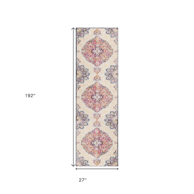 HomeRoots Oriental Southwest Runner Area Rug - 192.00 in. x 27.00 in. x 0.40 in.