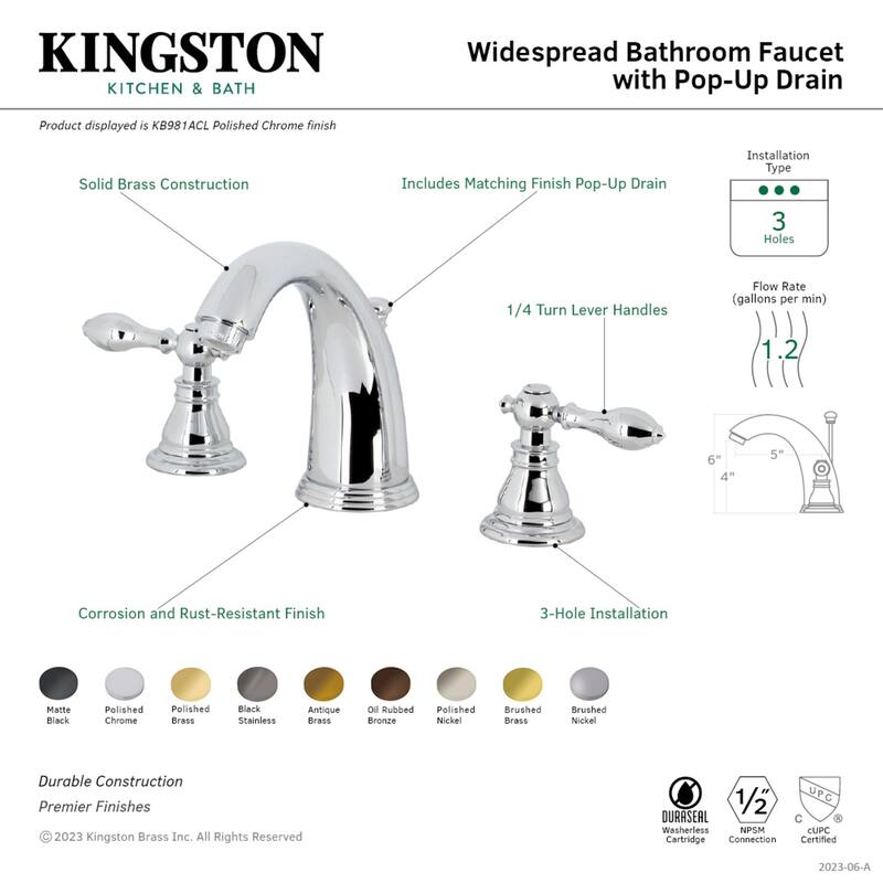 American Classic Deck Mount Widespread Bathroom Faucet