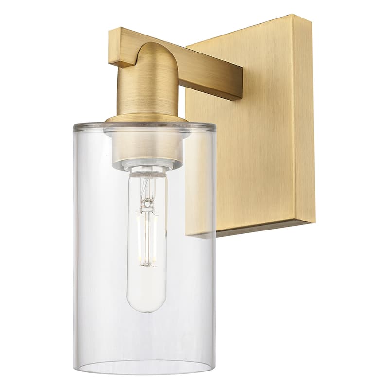 Innovations Lighting 716-1W-11-5 Clymer Sconce Clymer 11" Tall Wall - Brushed Brass / Clear