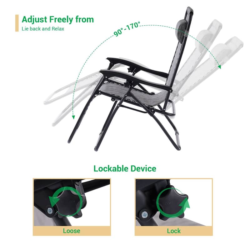 LIVOOSUN Zero Gravity Patio Chairs (Set of 2)