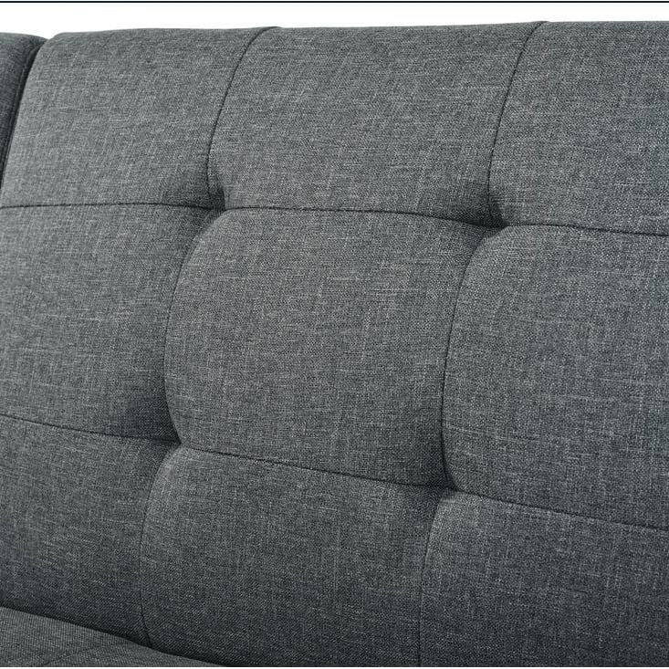 Convertible Futon Sofa Bed 63 Inch, Sleeper Couch with 5-Position Adjustable Backrest, Modern Loveseat for Small Spaces