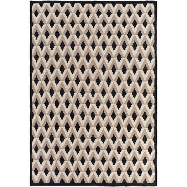 slide 2 of 3, Hand Woven Soham Wool Area Rug - 8' x 11' - 8' x 11' 8' x 11' - Brown/Ivory