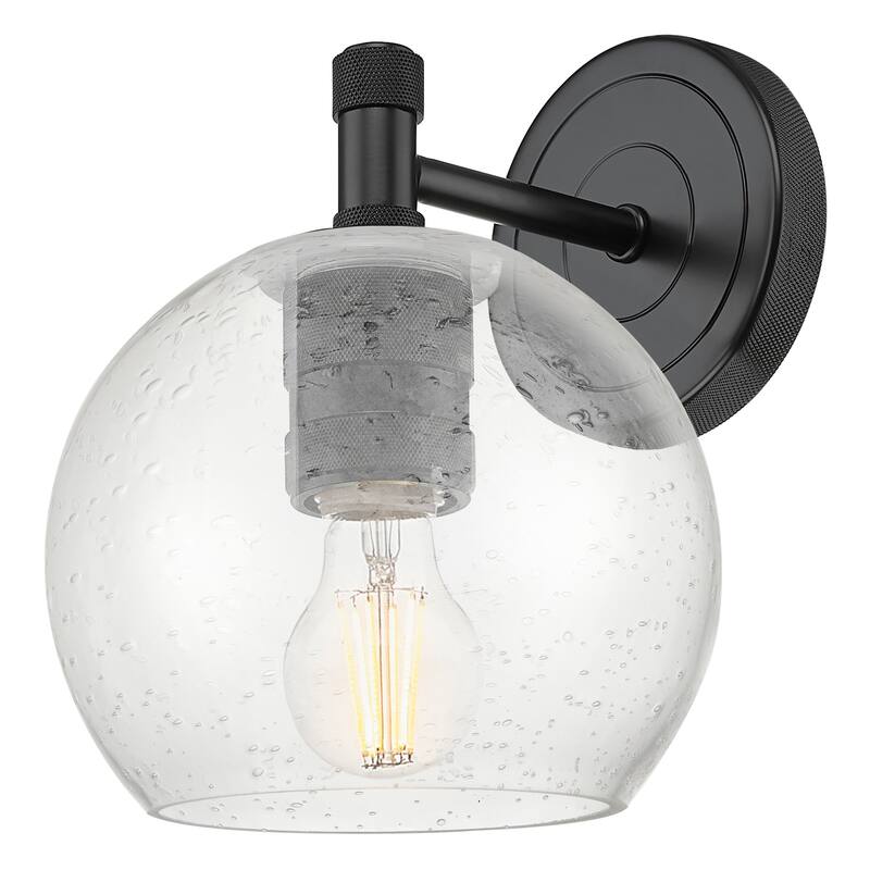 Innovations Lighting 434-1W-G124-6 Crown Point 9" Tall Bathroom Sconce - Matte Black