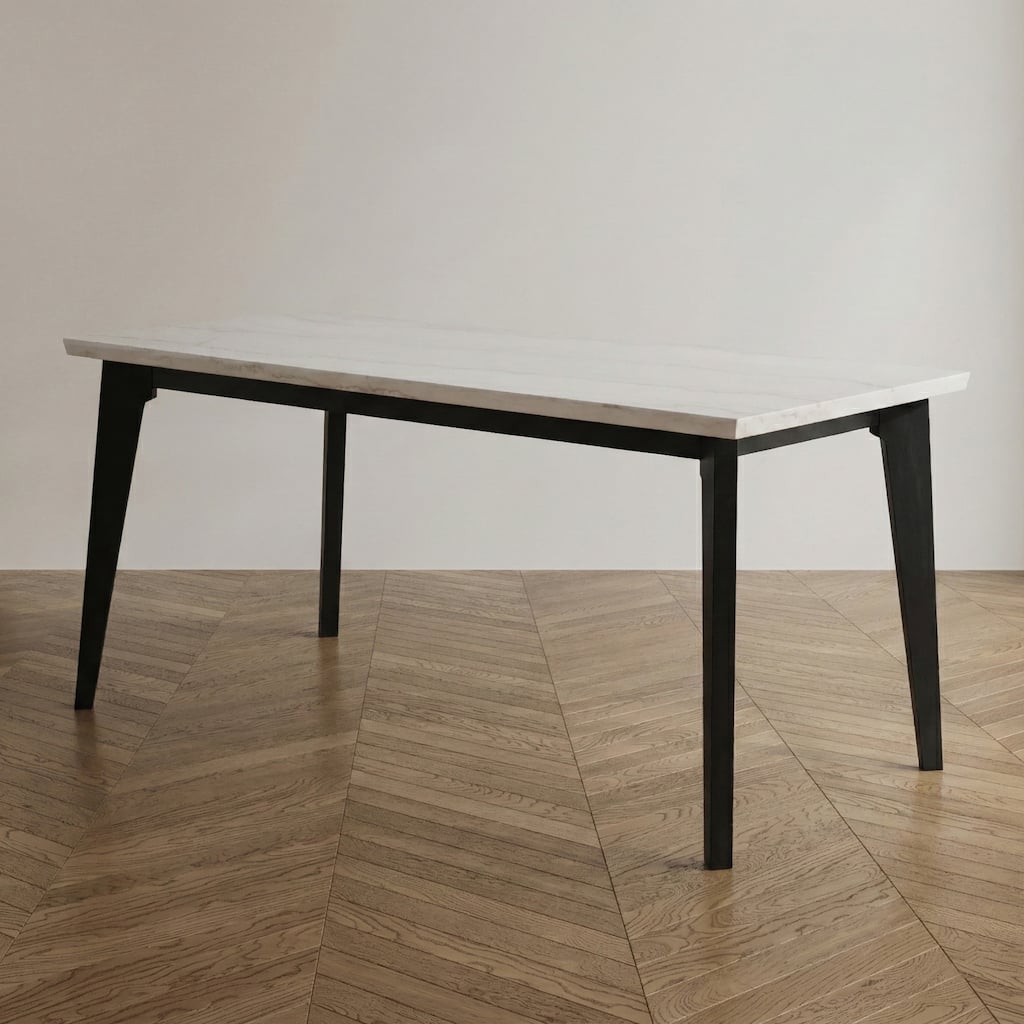 Furniture of America Fieny Modern Genuine White Marble 70-inch Counter Height Dining Table