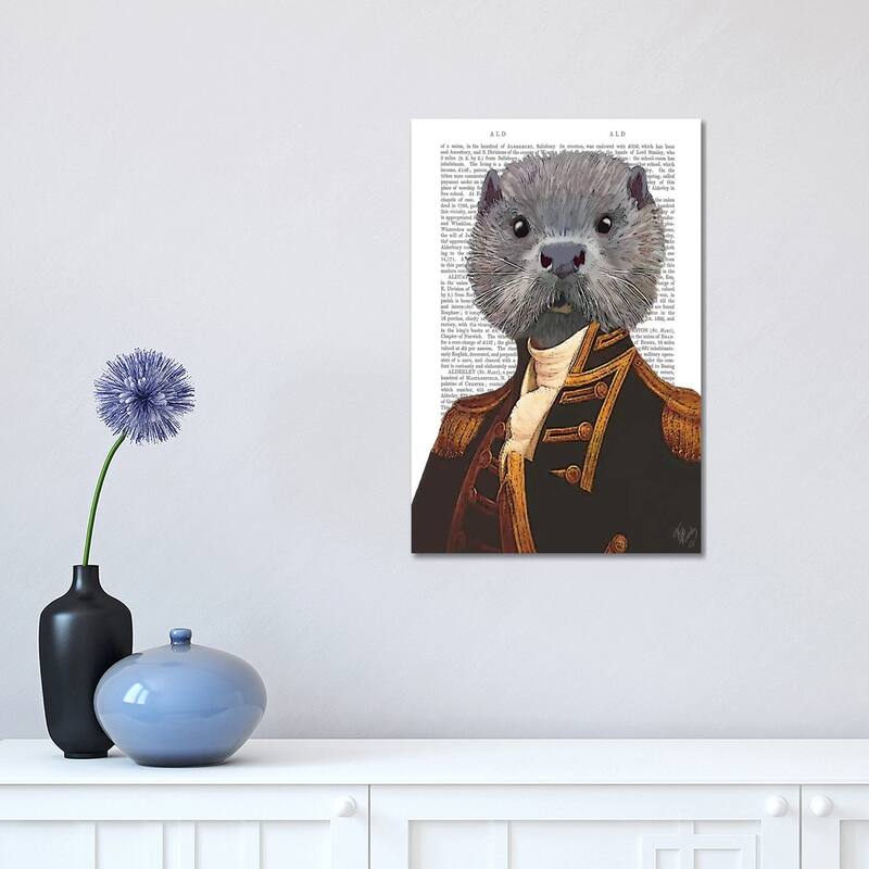 iCanvas "Captain Otter" by Fab Funky Canvas Print - 18x12x1.5