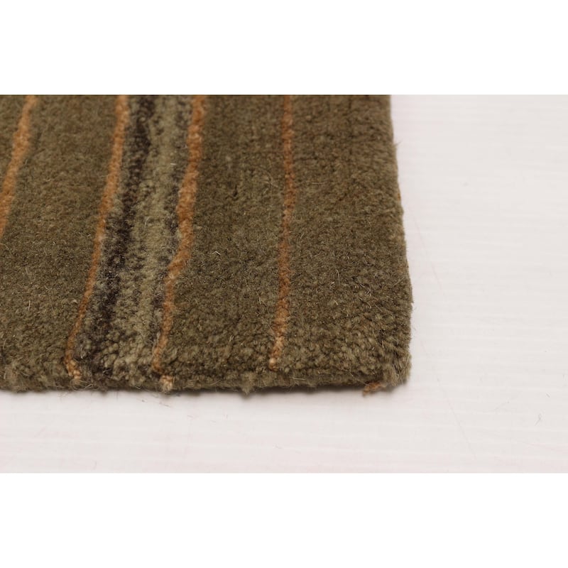 ECARPETGALLERY Hand-knotted Opulence Olive Viscose, Wool Rug - 10'0 x 9'10