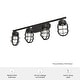 preview thumbnail 7 of 20, Hunter Starklake 4 Light Vanity Wall Light, Industrial, Cage, Rustic