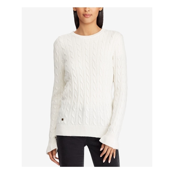 womens ivory cable knit sweater