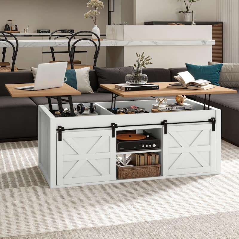 Moasis 48" Farmhouse Lift Top Coffee Table