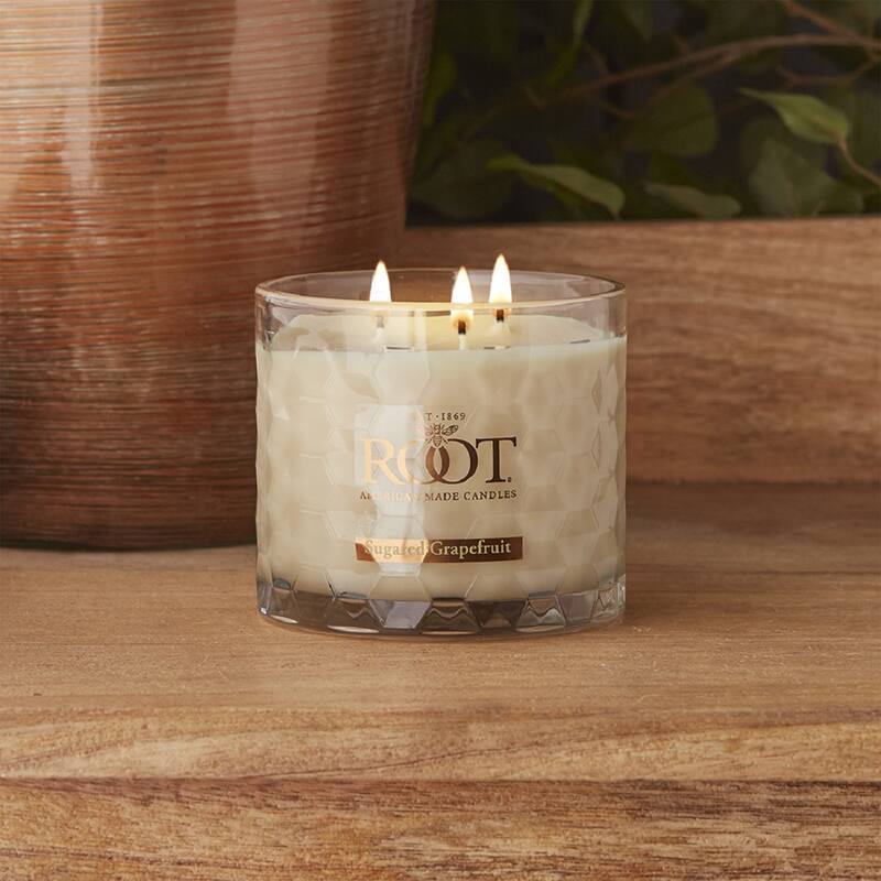 Root Sugared Grapefruit Scented 3-Wick Signature Honeycomb Jar - 12 oz