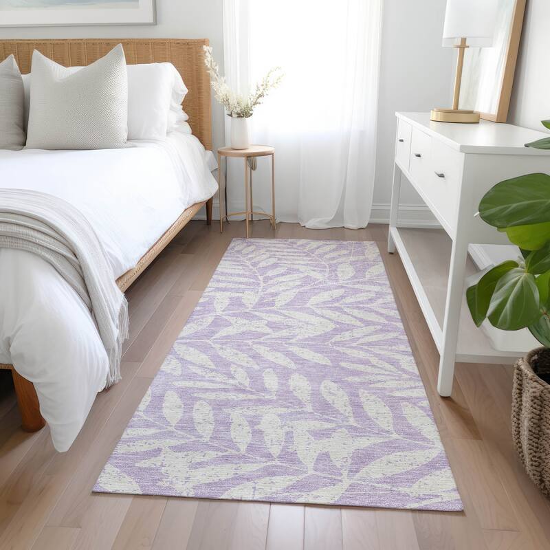 Machine Washable Indoor/ Outdoor Chantille Palm Rug