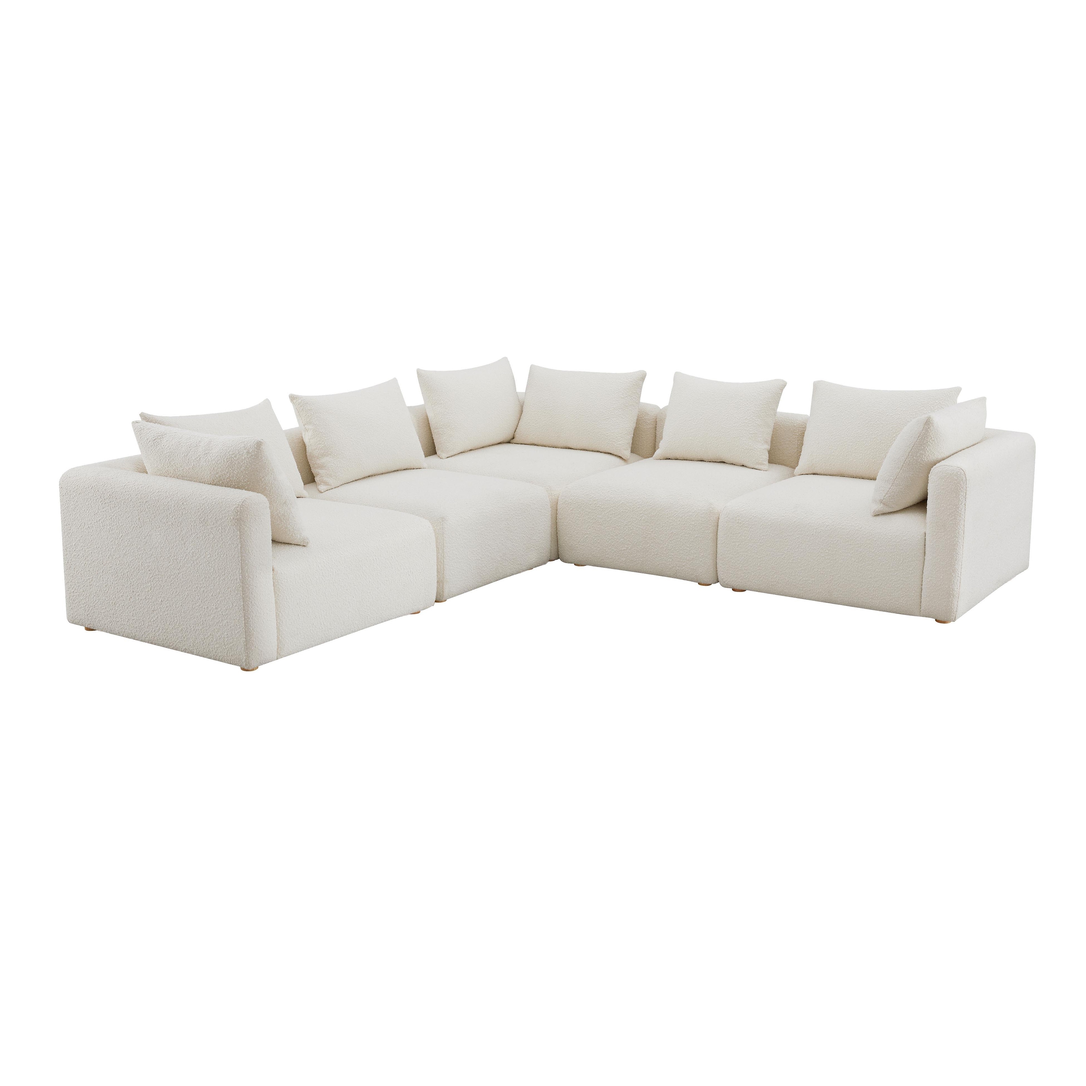 Hangover Cream Upholstered 5-Piece Modular L-Sectional