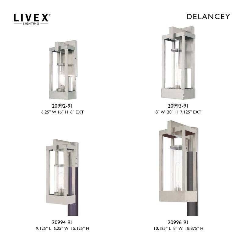 Livex Lighting Delancey Single Light 20" Tall Outdoor Wall Sconce