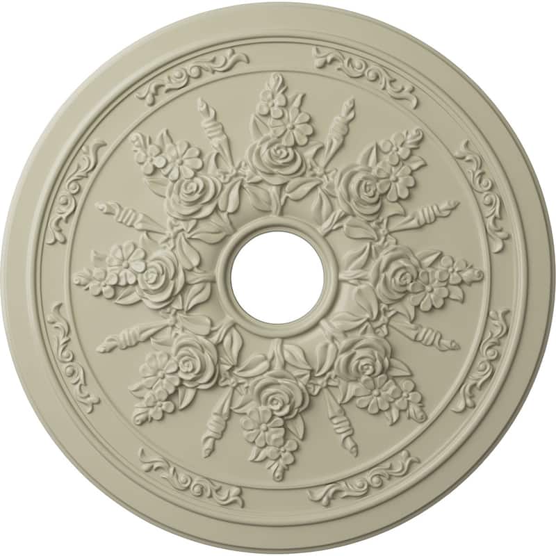 23 5/8"OD x 4"ID x 1 1/2"P Rose and Ribbon Ceiling Medallion