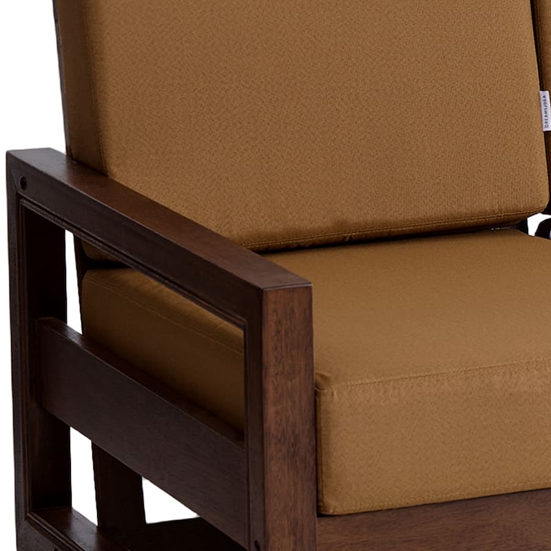 Patio Teak Wood Outdoor Loveseat with Cushion