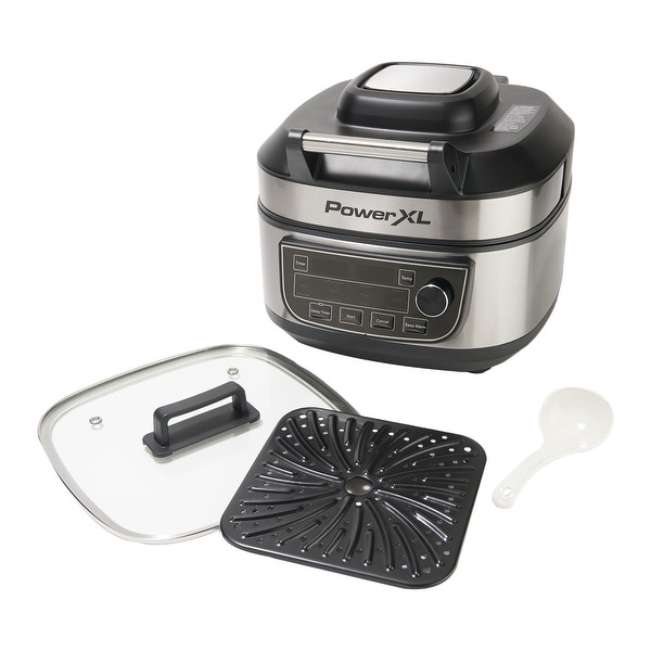 PowerXL 1550W 6 qt 12 in 1 Grill Air Fryer Combo with Glass Lid Bed Bath Beyond 32677817