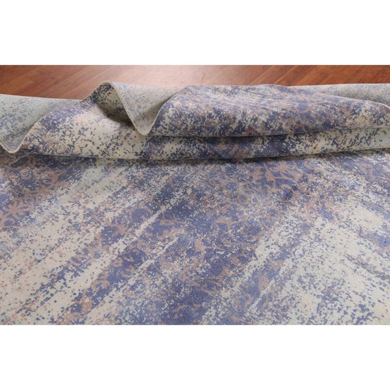 All-Over Abstract Contemporary Area Rug Handmade Wool Carpet - 8'11"x 11'11"