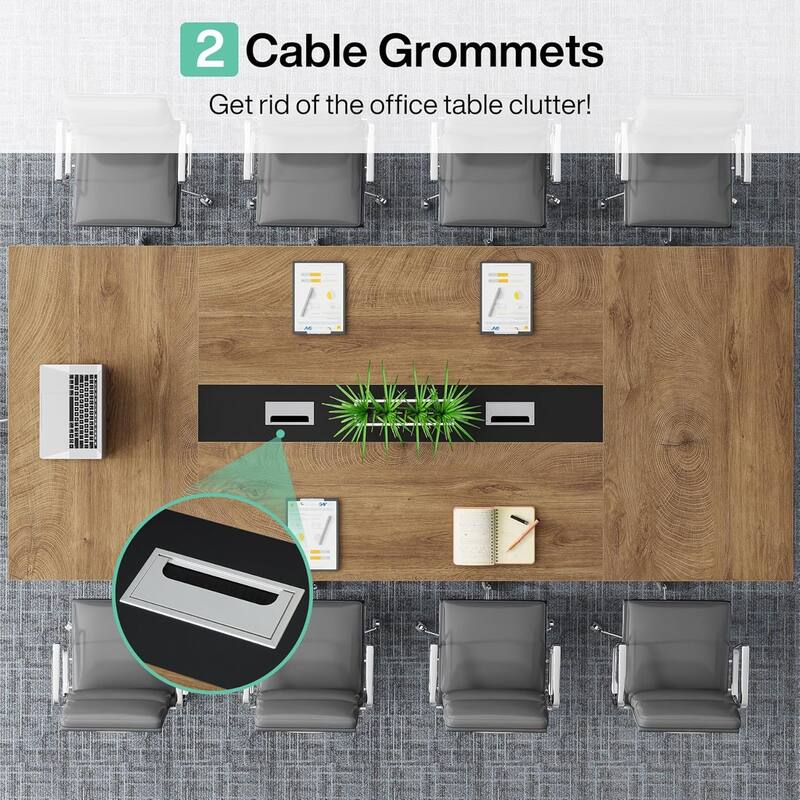8FT Conference Table 94.49 Inches Large Meeting Table Podcast Table