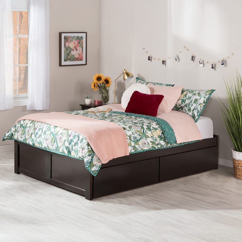 Concord Platform Bed with Footboard and Storage Drawers