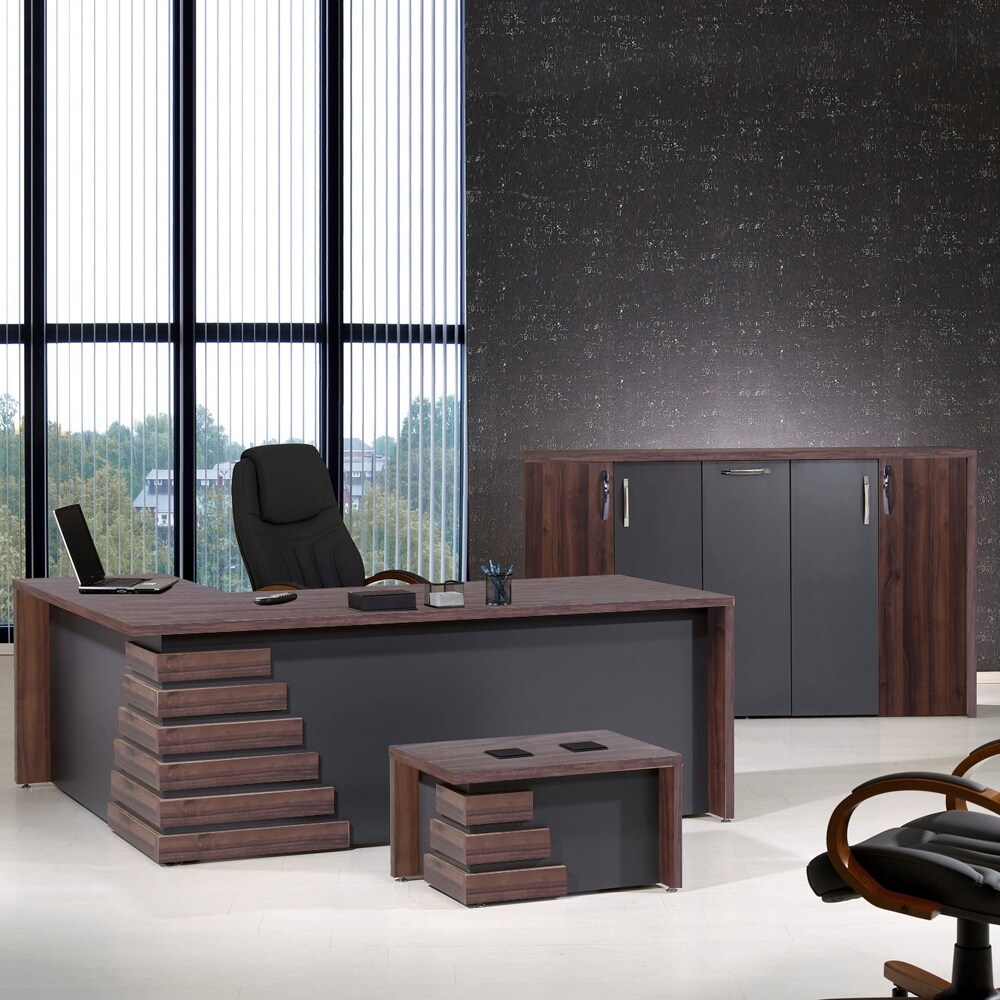 Atlas 71 3 Piece L Shaped Desk Office Furniture Set Overstock 28892298