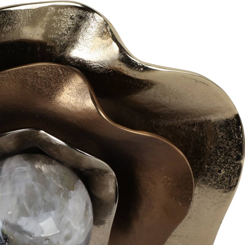 Steel Wall Flowers Modern Artistic Decor (Set of 3) - 11/14/16" Gold