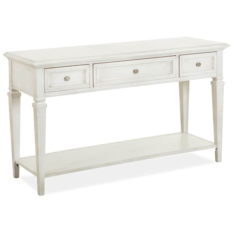 Magnussen Home Newport Alabaster Rectangular Sofa Table - 50''W x 17''D x 29''H - 50''W x 17''D x 29''H