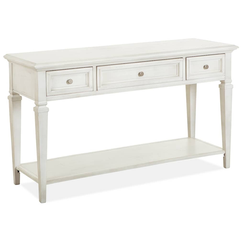 Magnussen Home Newport Alabaster Rectangular Sofa Table - 50''W x 17''D x 29''H