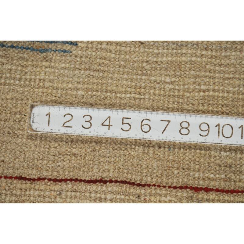 Geometric Moroccan Oriental Area Rug Handmade Beige Wool Carpet - 6'11" x 9'4"