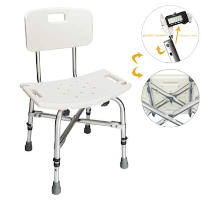 Heavy Duty Aluminium Alloy Bath Chair Bench with Back