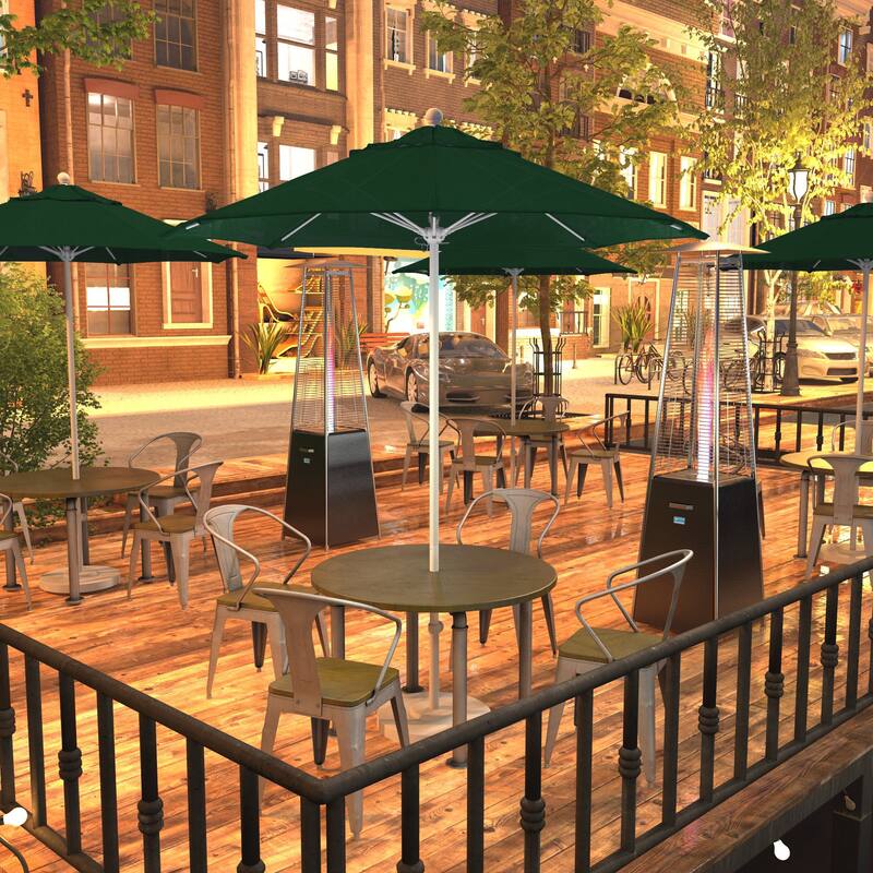 California Umbrella 75' Venture Series Patio Umbrella, White Aluminum Pole Fiberglass Ribs Push Lift Olefin - Hunter Green