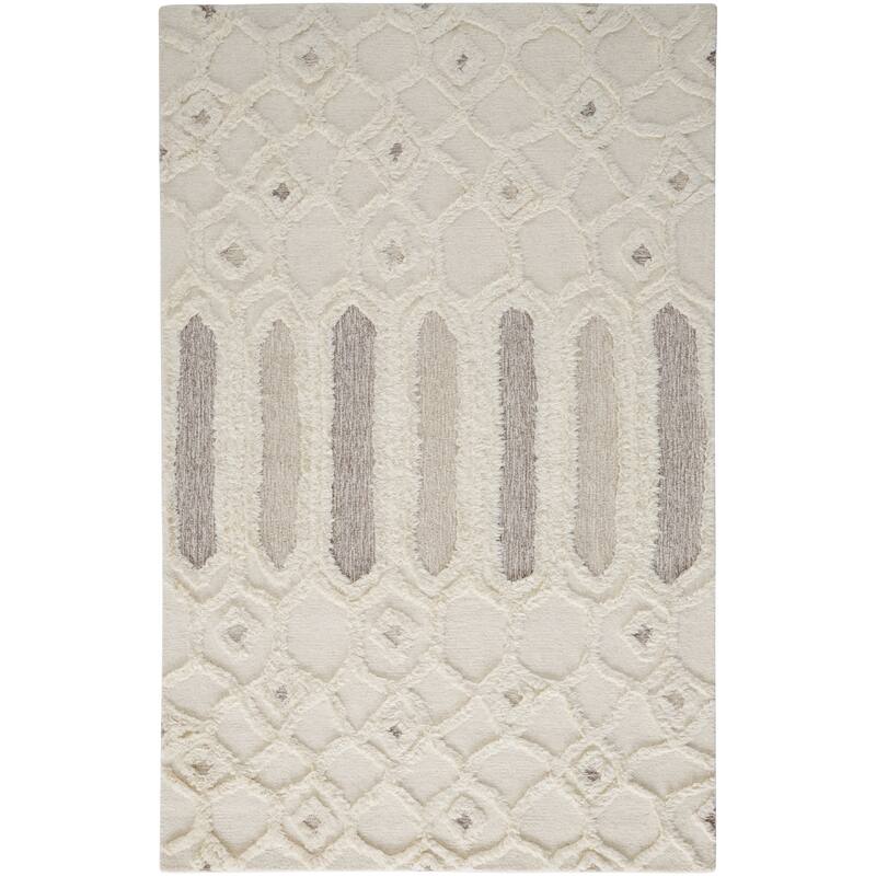 Grand Bazaar Elika Hand Tufted Abstract Transitional Area Rug - 8' x 10' - Ivory/Taupe/Tan
