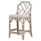 preview thumbnail 1 of 1, Counter Stool with Scooped Back and Rattan Frame, Taupe Gray - 40.5'H X 21"D X 21" W