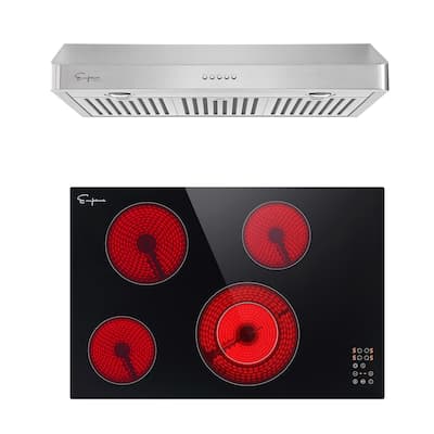 2 Piece Kitchen Appliances Packages Including 30" Radiant Electric Cooktop and 30" Under Cabinet Range Hood