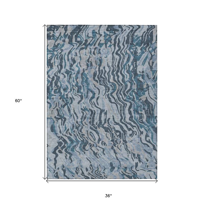 HomeRoots Abstract Transitional Rectangle Outdoor Rug