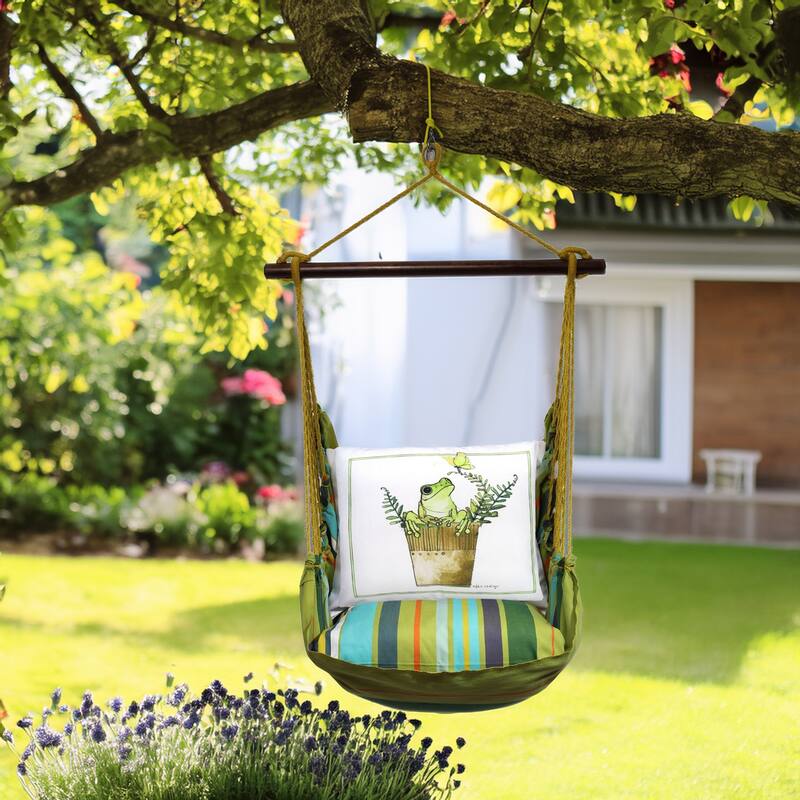 Magnolia Casual Swing Set 4 piece - Citrus Stripe w/ Frog in Pot