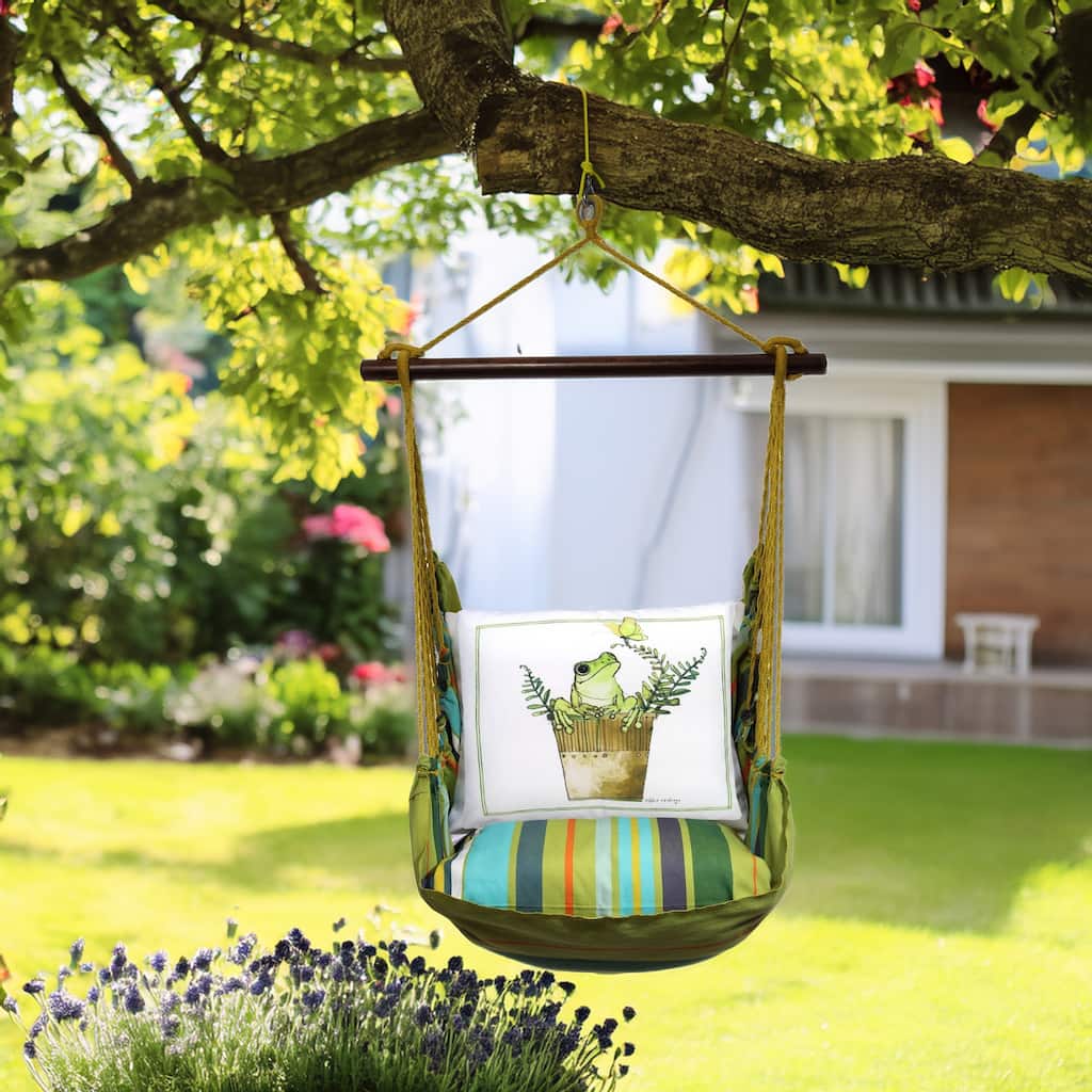 Magnolia Casual Swing Set 4 piece - Citrus Stripe w/ Frog in Pot