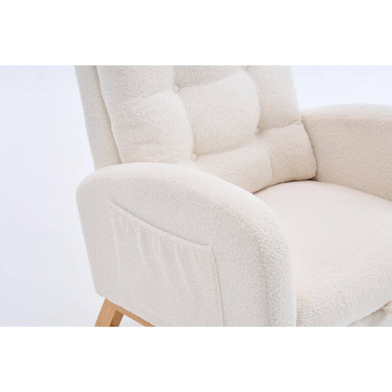 Nursery Rocking Chair - 39.76" Tall with Flip-Down Ottoman