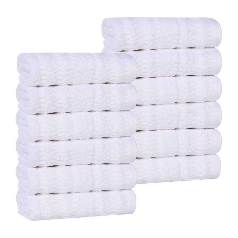Superior Mika Smart Twist Viscose Cotton Blend Face Towels Washcloths, Set of 12