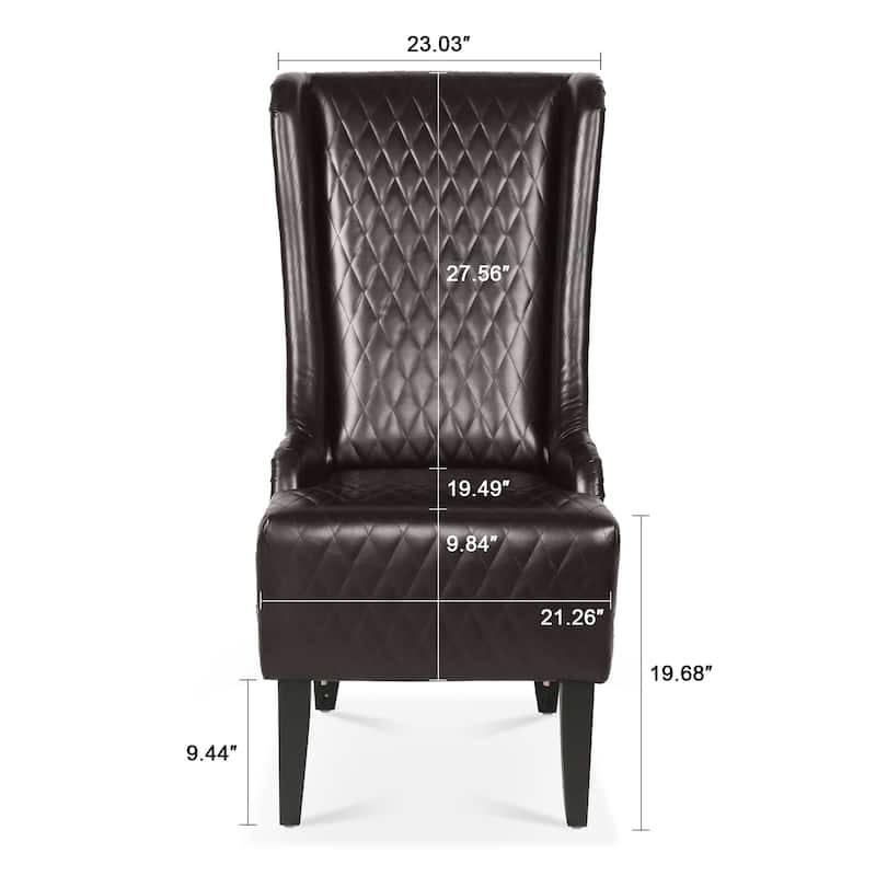 Christopher Knight Home - Evelyn High-Back Upholstered Wingback Accent Chair with Wooden Legs