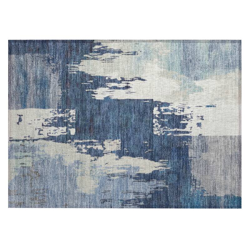 Machine Washable Indoor/ Outdoor Contemporary Fusion Chantille Rug