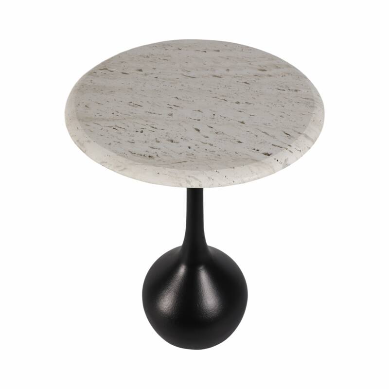 Round Accent Table - Marble Top with Ball Base - 21"
