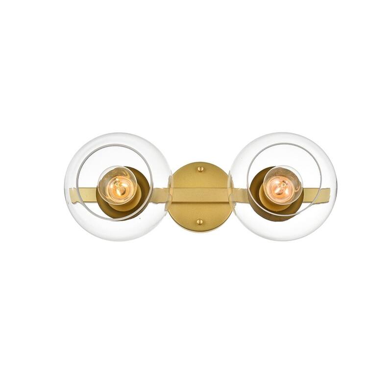 Roger 1 Light Black and Clear Bath Sconce - Brass - 17