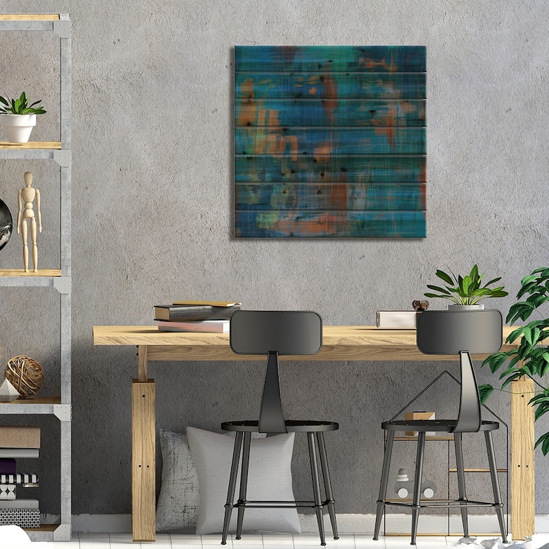 Northern Lights Print On Wood by Melissa Averinos - Multi-Color