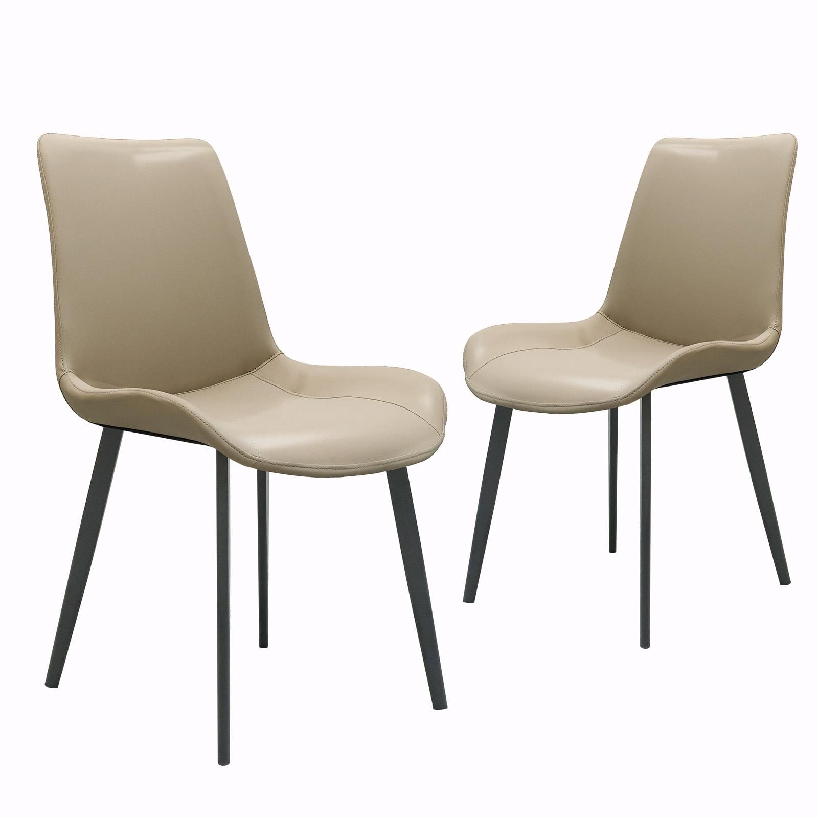 PU Leather Dining Chair- Modern Upholstered with Metal Legs